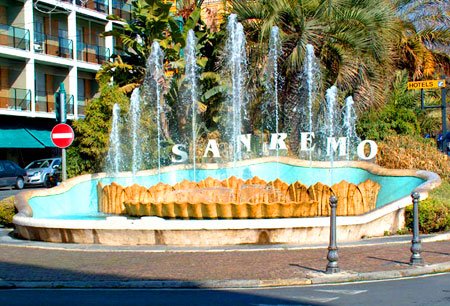 La fontana all'ingresso di Sanremo