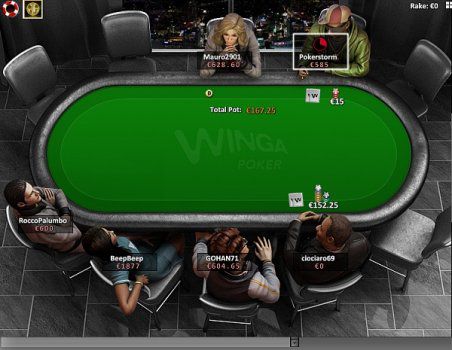 Uno dei tavoli di poker online di Winga Poker