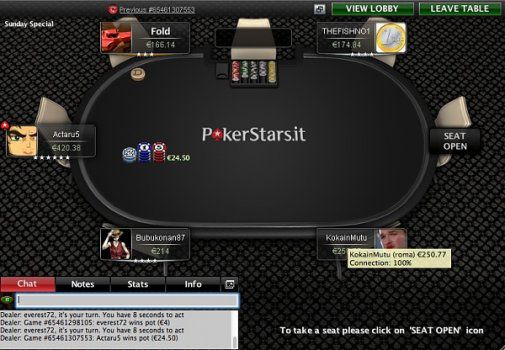 Tavolo online PokerStars