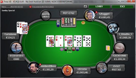 Uno dei tavoli di poker cash game targati PokerStars