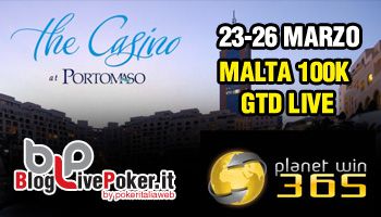 Malta 100k GTD Planetwin 365: dal 23 al 26 marzo 2013 su PIW!