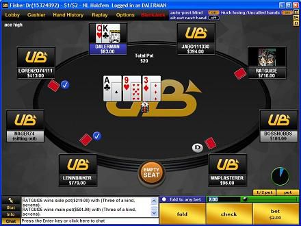 Un tavolo della defunta Ultimate Bet