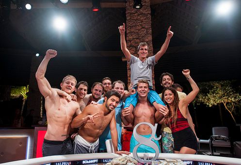 Gruissem festeggia la vittoria nel WPT