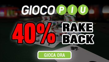 40% di rakeback con Giocopiu