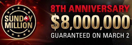 Sunday Million da $8 milioni garantiti