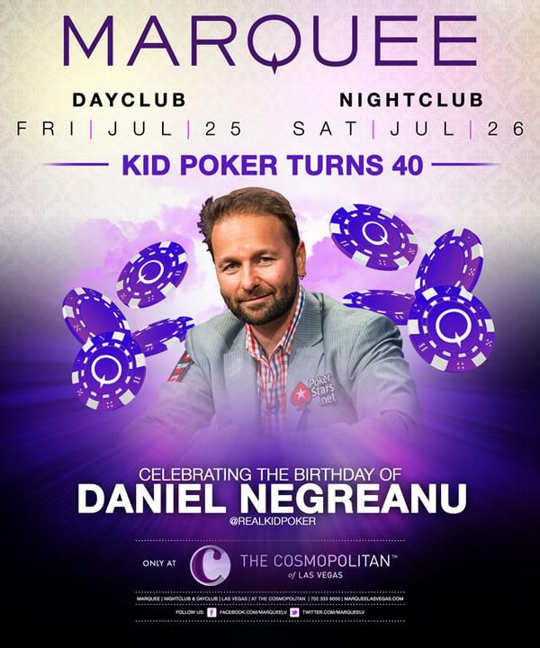 La locandina della festa per i 40 anni di Negreanu