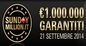 Sunday Million, in Italia si giocherà il 21 settembre 