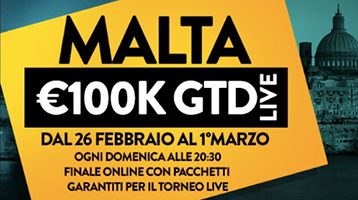 Torneo Live PlanetWin365: dal 26 febbraio a Malta con 100K garantiti. Segui il blog live su PIW