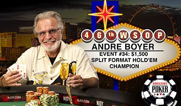 WSOP 2015: Split Format al 72enne Andre Boyer. Il canadese vince il suo 2° braccialetto