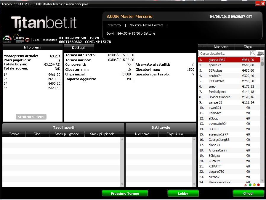 La lobby del Master Mercurio