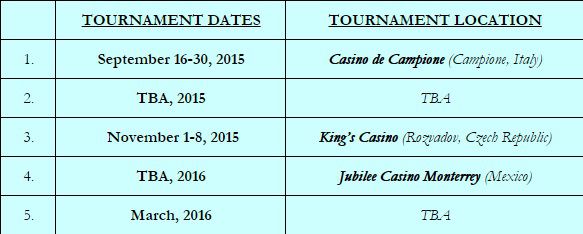 Le date delle WSOP
