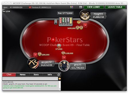 Uno dei tavoli targati PokerStars.com