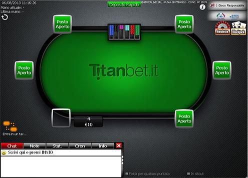 Uno dei tavoli cash del poker online italiano