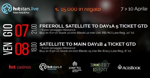 Poker Live: gioca i Freeroll e qualificati per il main event Hitstars Live!