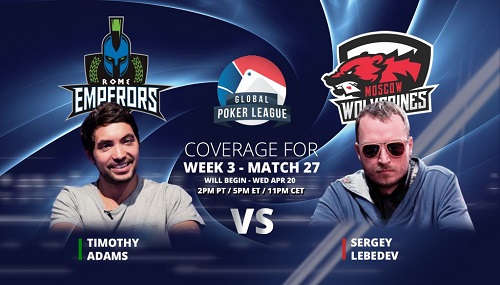 Global Poker League: i Rome Emperors schierano nuovamente Timothy Adams. Diretta streaming su PIW