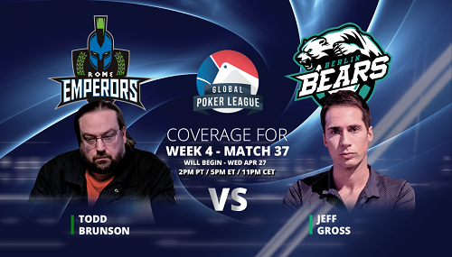 Global Poker League, heads-up: Todd Brunson al debutto con i Rome Emperors. Diretta streaming su PIW!