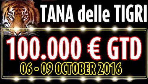 Tana delle Tigri, si rigioca a Bratislava. Dal 6 ottobre non mancare l’evento da €100.000 garantiti!