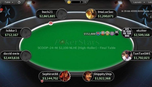 Rocco al tavolo di PokerStars durante un altro evento