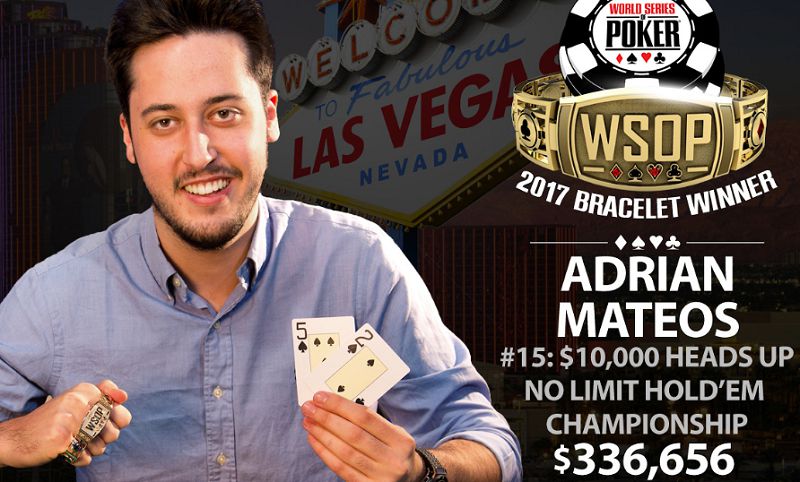 WSOP 2017: Adrian Mateos ($336.656) è il nuovo Re degli Heads up, 15esimo Dario Sammartino ($26.711)