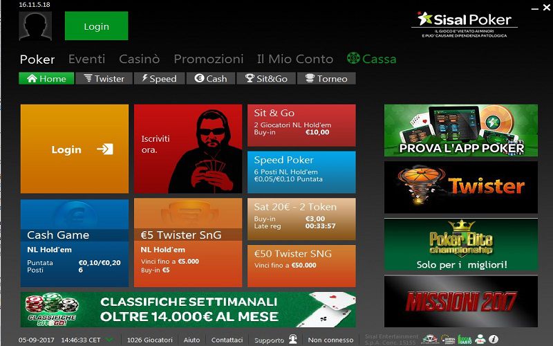 Sisal, poker room del network iPoker Sisal, poker room del network iPoker