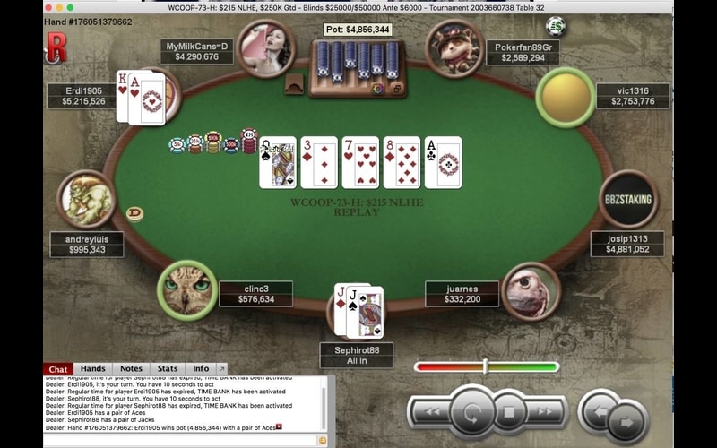 Ace on the river...