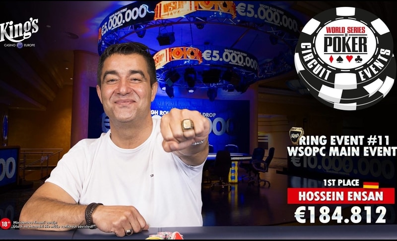 WSOP Circuit Rozvadov Main Event: è il 53enne Hossein Ensan ad incassare la prima moneta da €184,812!