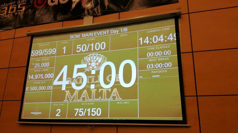 Battle of Malta 2017, ben 780 entries nel Day1B. Ottimo Valerio Città, passano Angelo Patane e Alessandro Pichierri