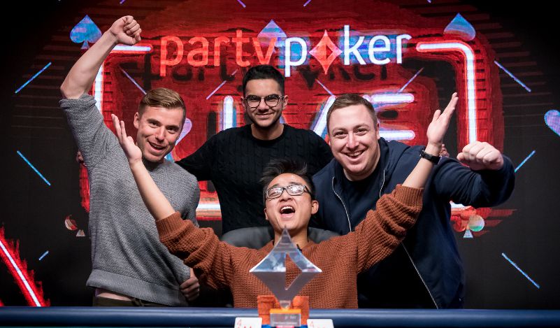 Chi Zhang dopo la vittoria (Foto PartyPoker)