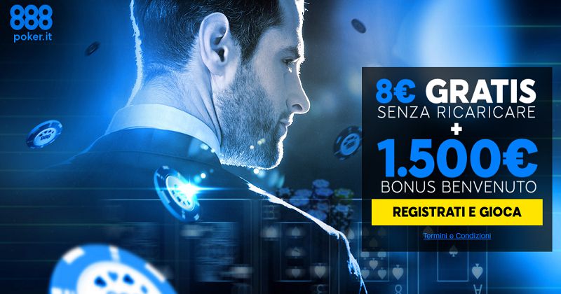 Approfitta subito del mega bonus di benvenuto che ti offre 888poker
