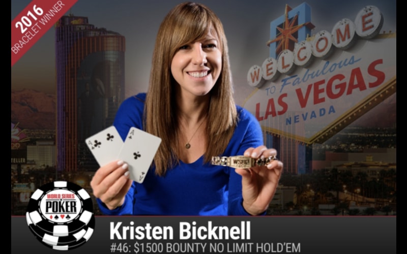 Kristen Bicknell è il suo secondo braccialetto WSOP vinto nel 2016