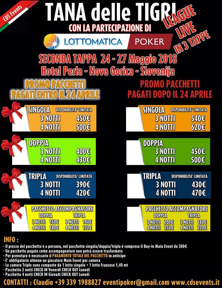 Ecco la locandina con i pacchetti