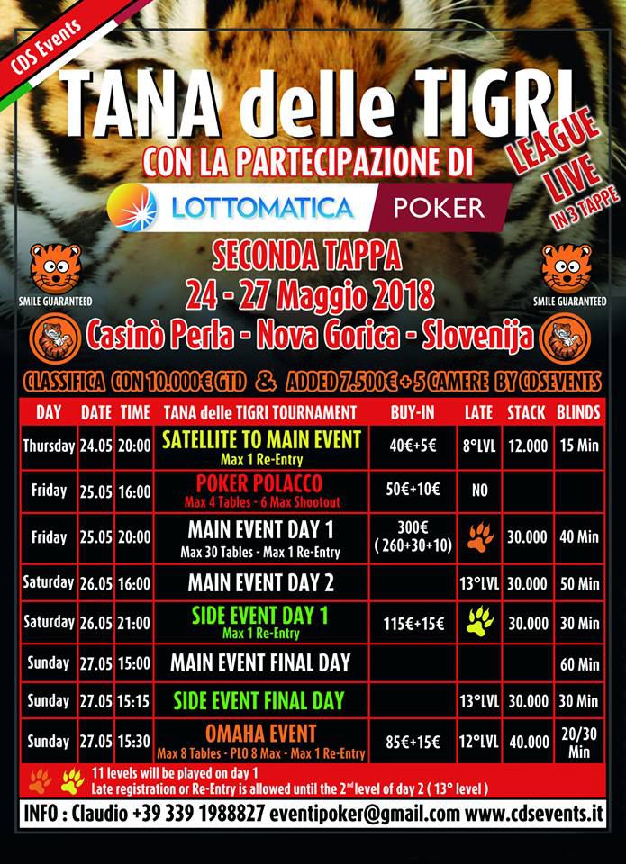 I tornei inseriti nel palinsesto del TANA delle TIGRI