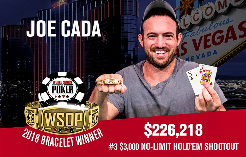 WSOP 2018 – Joe Cada vince il suo terzo braccialetto in carriera, trionfo nell’evento #3 (SHOOTOUT)