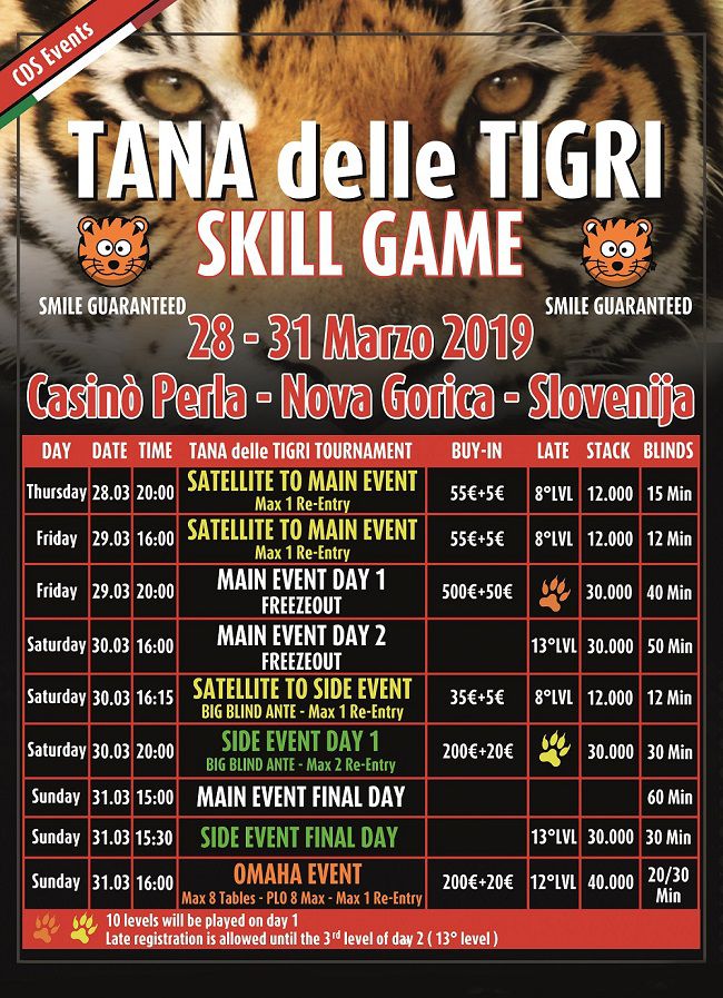 Il programma del prossimo Tana delle Tigri