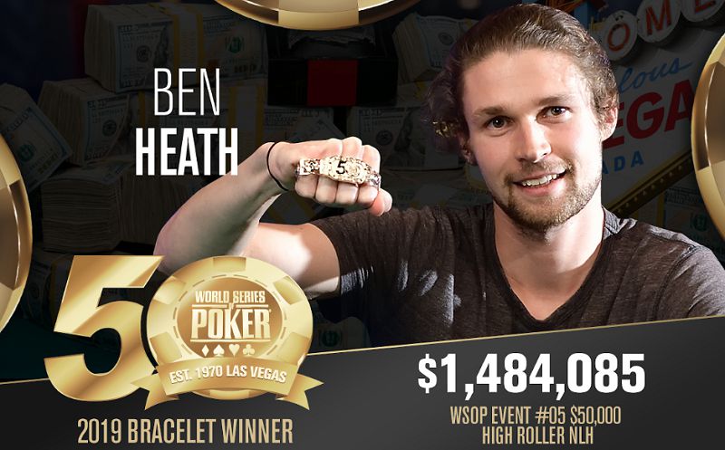 Benjamin Heath, primo nel 50.000 High Roller 50th Annual (Foto Blog WSOP)