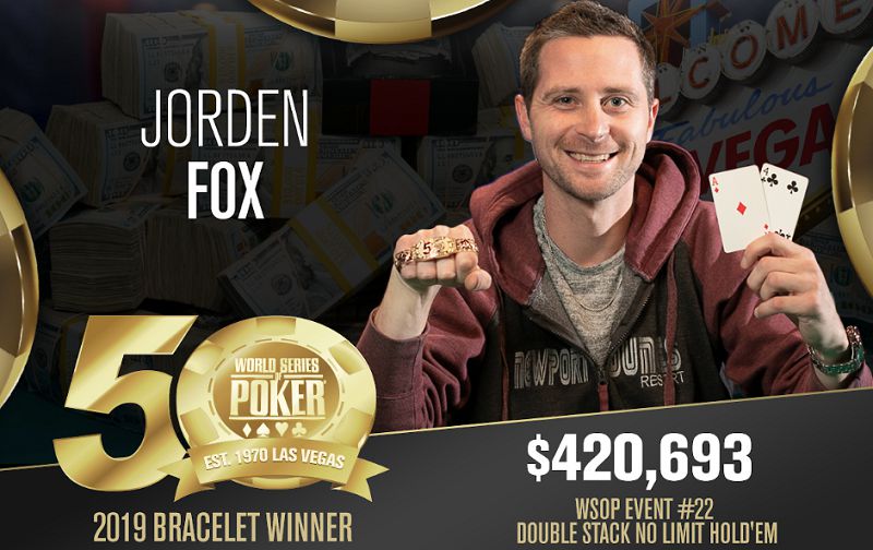 Jorden Fox, primo classificato nell'Evento #22 (Foto Blog WSOP)