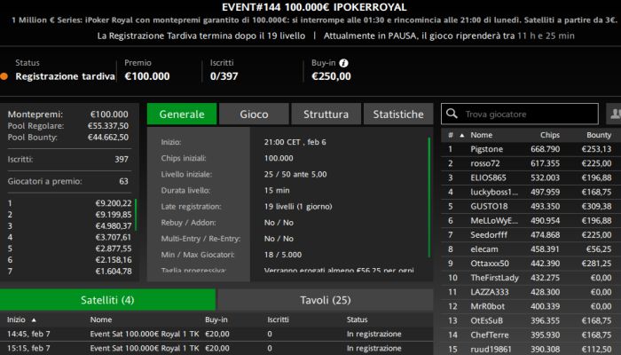 ipokerroyal 6 febbraio