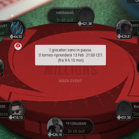 Poker Online MTT: latata99 e polk92 chipleader a Micro Legend e Main Event MicroMillions