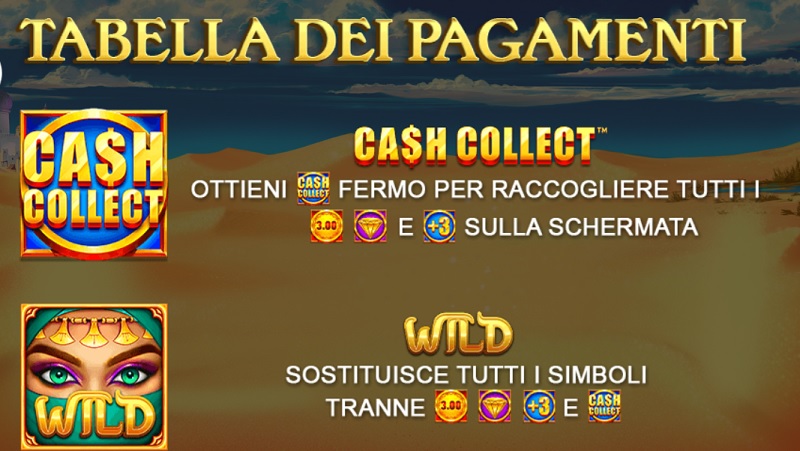 Sahara Riches Cash Collection Tabella Pagamenti