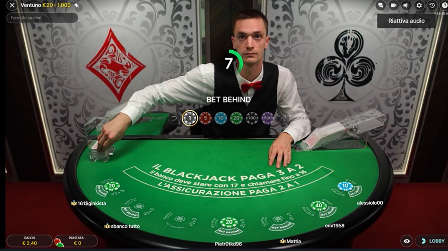 Blackjack online-live