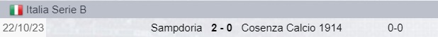 Testa a testa tra Cosenza e Sampdoria
