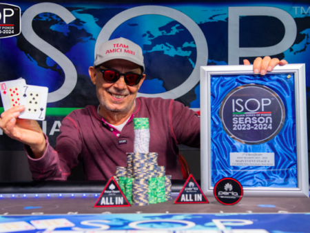 Poker Live: Carlo Medda vince il Main Event ISOP Season 2023-2024 Stage 4. Camardese 3° al Eureka Bounty