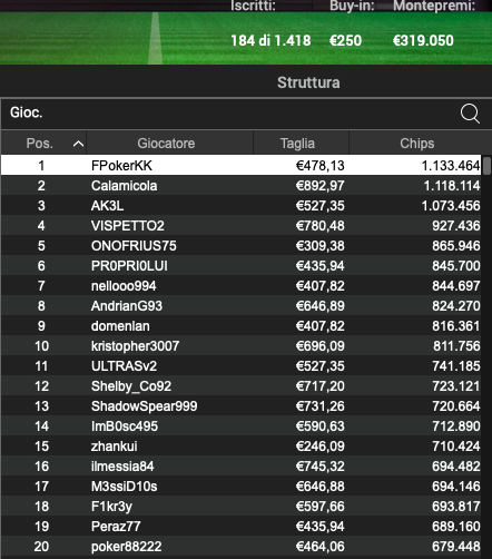 Poker Online 30 settembre