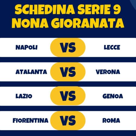Schedina Serie A vincente valida per la nona giornata